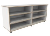 Verrijdbare kast laag B176 x H80 cm met 6 vakken wit Tangara Groothandel1